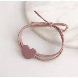 Dây cột tóc hình trái tim nhám màu trầm