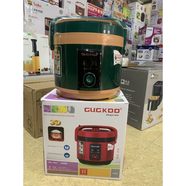Nồi cơm điện CUCKOO 3D GK - 208  2.0 Lít. Lòng gang siêu dày dặn nấu cơm ngon.