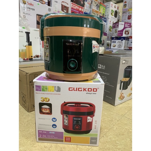 Nồi cơm điện CUCKOO 3D GK - 208 (508) 2.0 Lít. Lòng gang siêu dày dặn nấu cơm ngon.