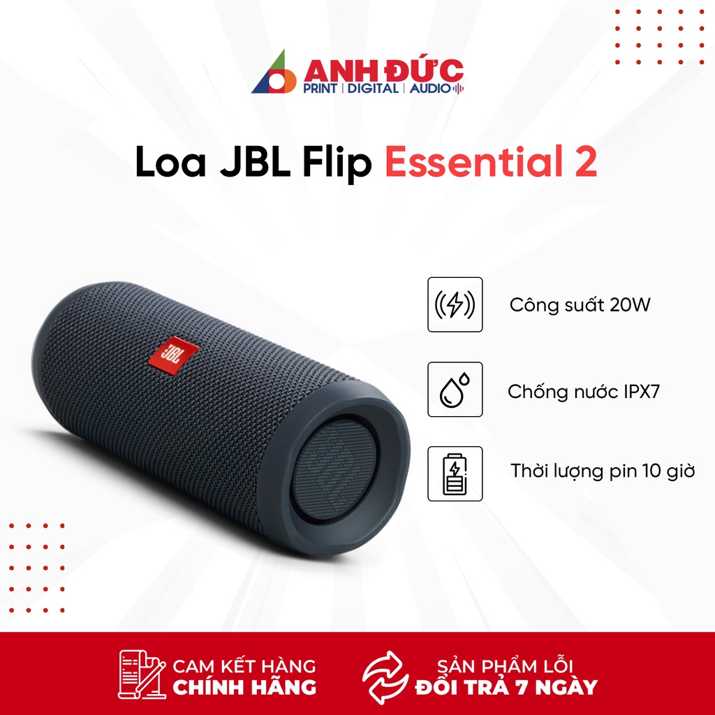 Loa Bluethooth JBL Flip Essential 2 - Chính Hãng PGI - Thời Lượng Pin 10 Giờ