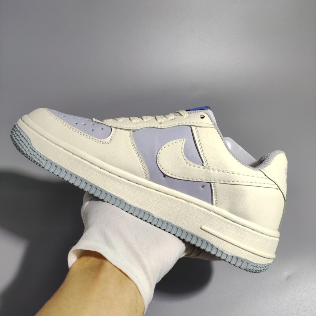 Giày AF1 khoai môn nam nữ - Giày thể thao sneaker AF1 màu trắng sữa tím khoai môn cao cấp Full Box