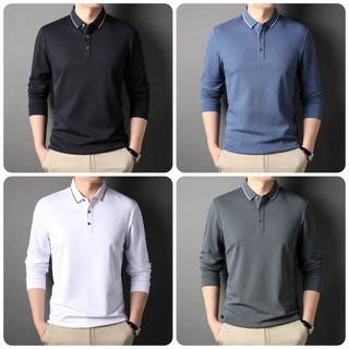  Áo POLO dài tay nam,áo thu đông nam chất liệu poly thể thao co giãn 