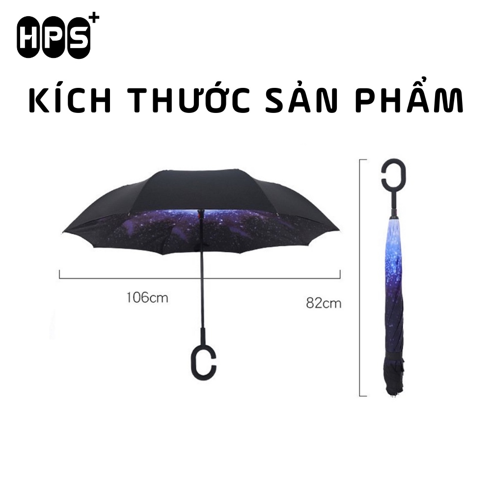 Ô gấp ngược tiện lợi thiết kế chữ C thông minh, Dù đi mưa gấp ngược theo phong cách Nhật Bản