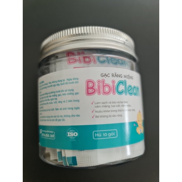 Gạc Rơ Lưỡi Rơ Răng Miệng BiBiClean làm sạch răng lợi chống sâu răng