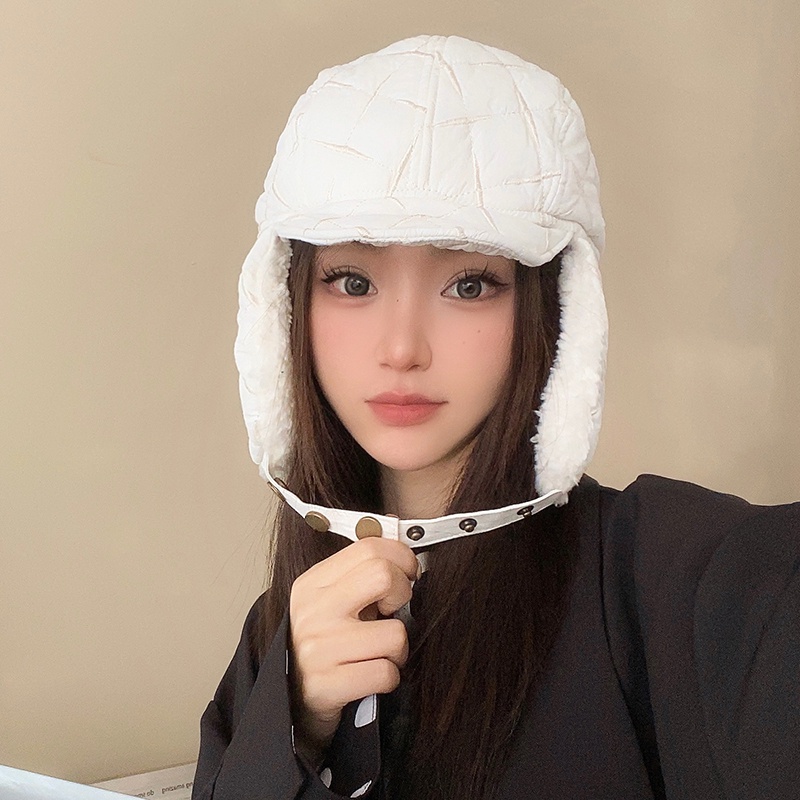 Mũ Lưỡi Trai Chất Nhung Cotton Họa Tiết Sọc Caro Phong Cách Hàn Quốc Chống Thấm Nước Thời Trang Thu Đông Cho Nữ