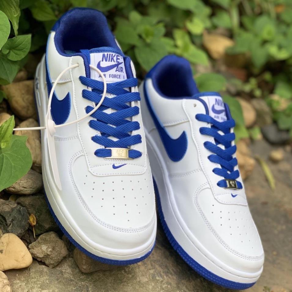 Giày sneaker thể thao af1 Trắng Xanh logo thêu xanh, giày Air Force nam nữ bản đẹp phong cách trẻ trung - Bò Sữa Shop
