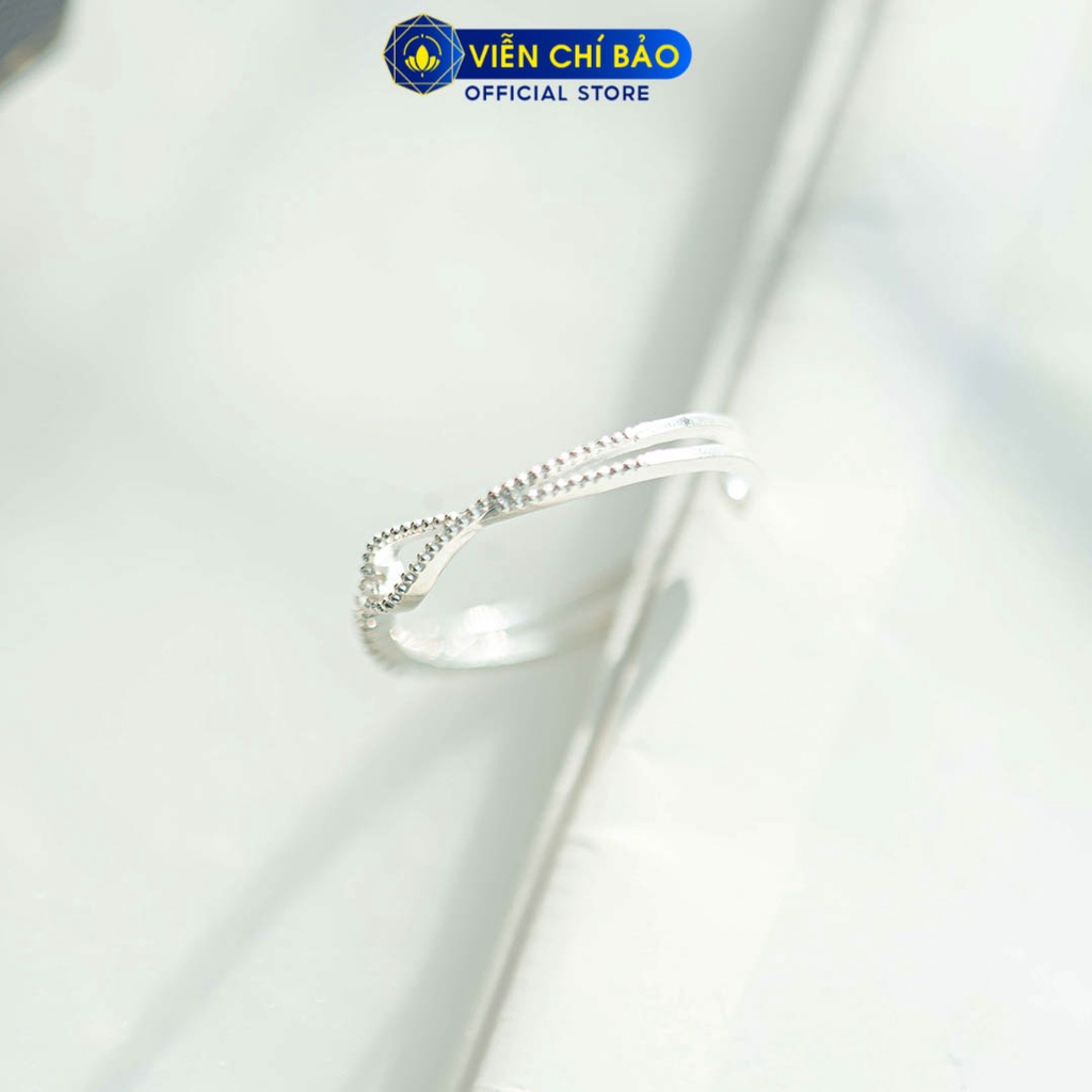 Nhẫn bạc nữ xoắn nơ đính đá chất liệu bạc 925 thời trang phụ kiện trang sức Viễn Chí Bảo N400864