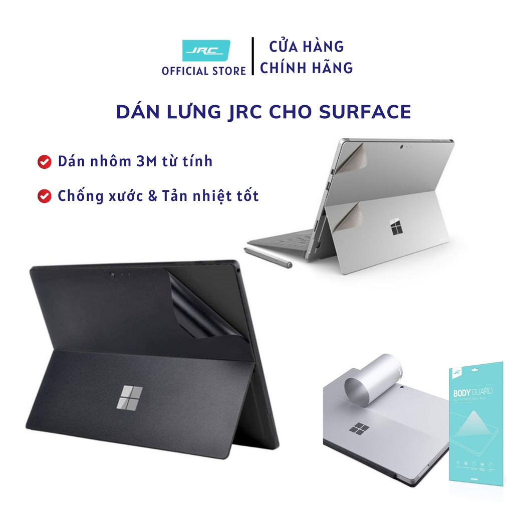 Bộ dán mặt lưng Surface chính hãng JRC, surface pro 4.5.6.7.7 plus, Surface pro 8, Surface pro X