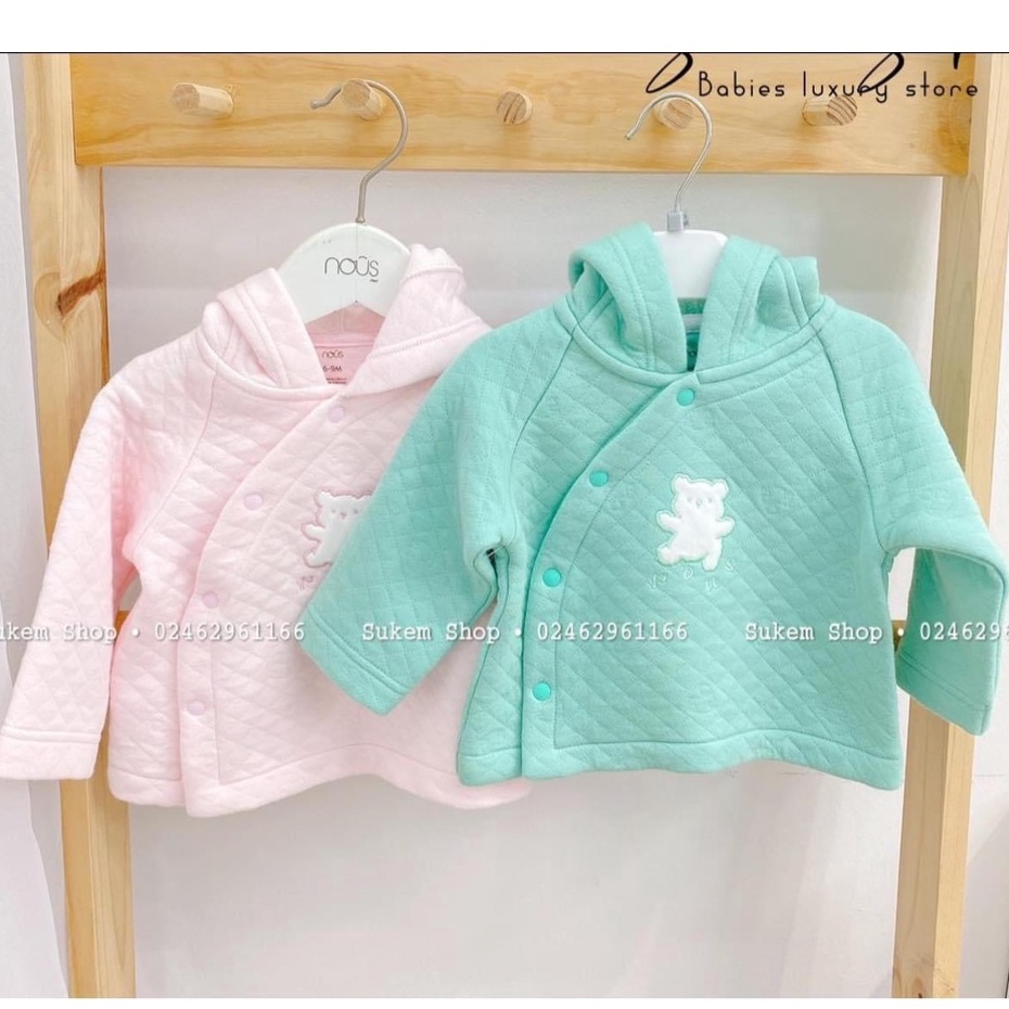 Áo khoác Nous chần bông size cho bé từ 3 tháng đến 24 tháng