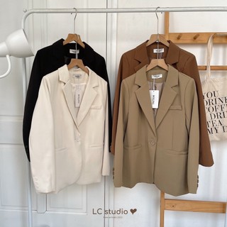 Áo Blazer hai lớp dáng suông, trơn mềm dễ mặc, dễ phối đồ. Meoow Closet