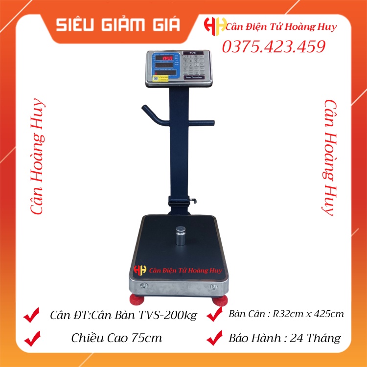 Cân bàn điện tử TVS -200kg/20g chống nước chuyên dùng cho cân hải sản,và kho bãi ( BH 2 năm ) [ CÂN HOÀNG HUY ]