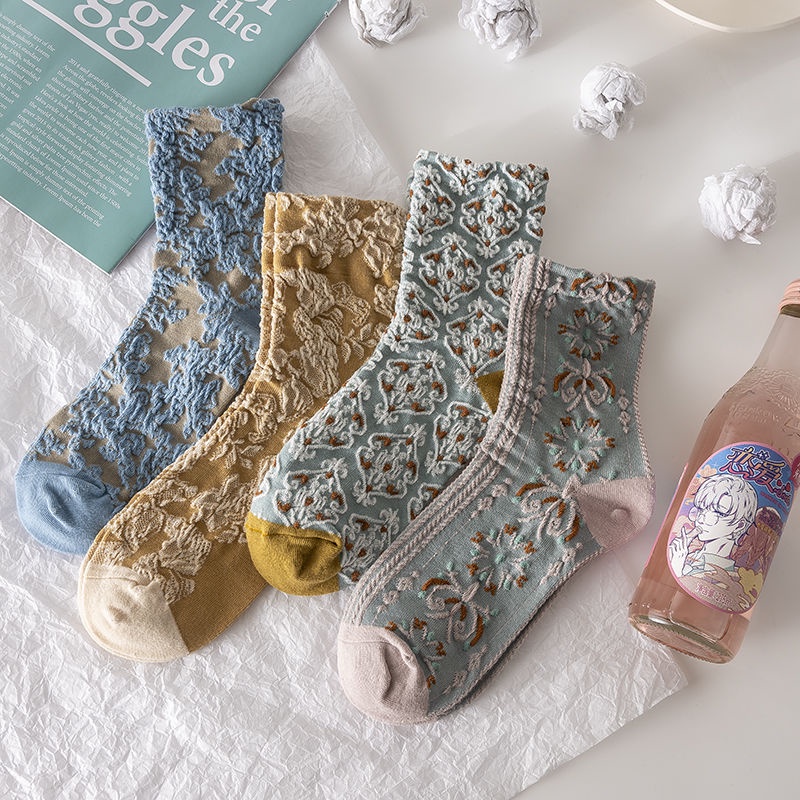 Hàng Có Sẵn#Vớ Dài Trung Bình Dày Dặn Phong Cách Nhật Bản Dễ Thương Thời Trang Xuân Hè Cho Nữ