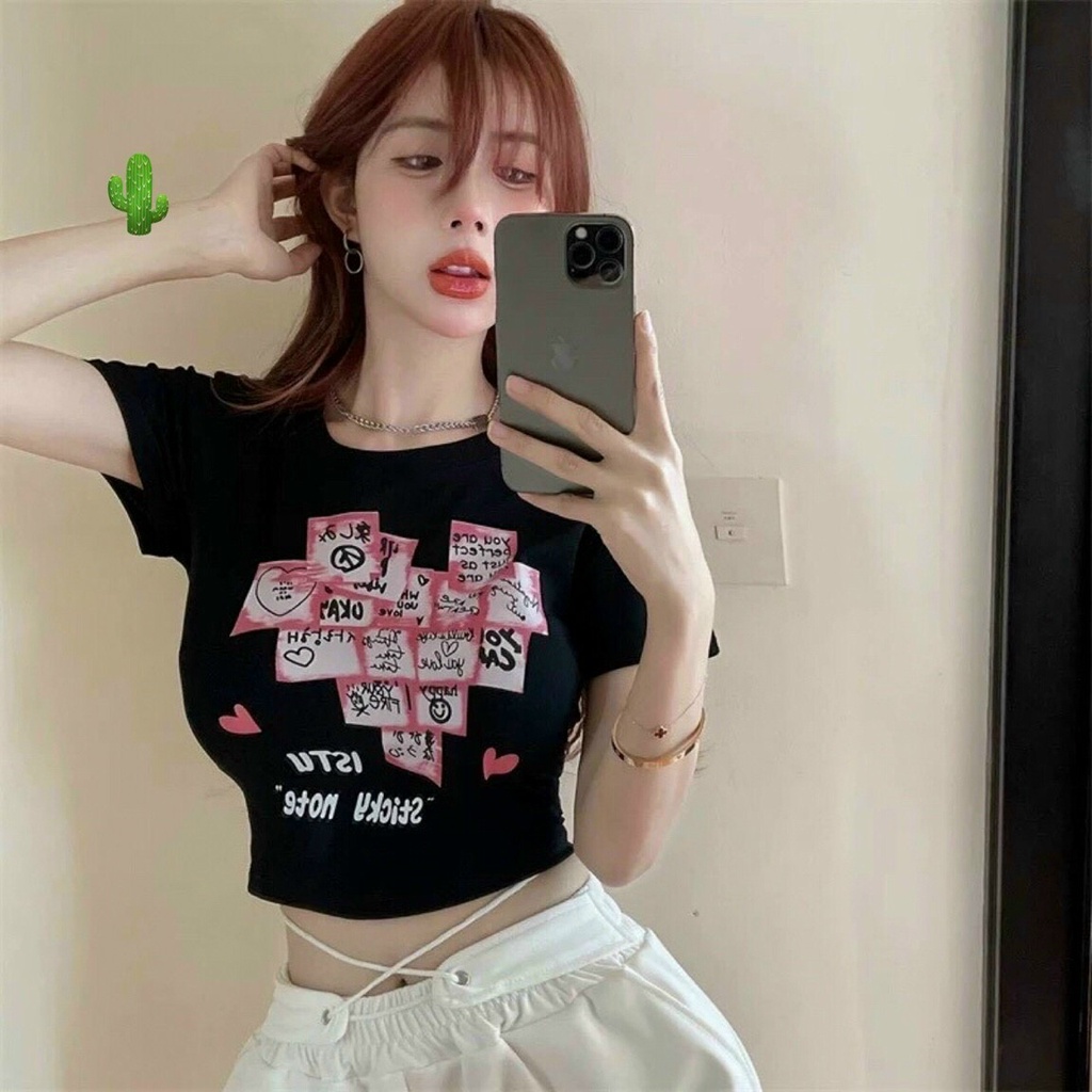 PCGB ÁO CROPTOP IN HÌNH TRÁI TIM CỦA RỪNG NHIỆT ĐỚI CHẤT BORIP FREE SIZE DƯỚI 52KG