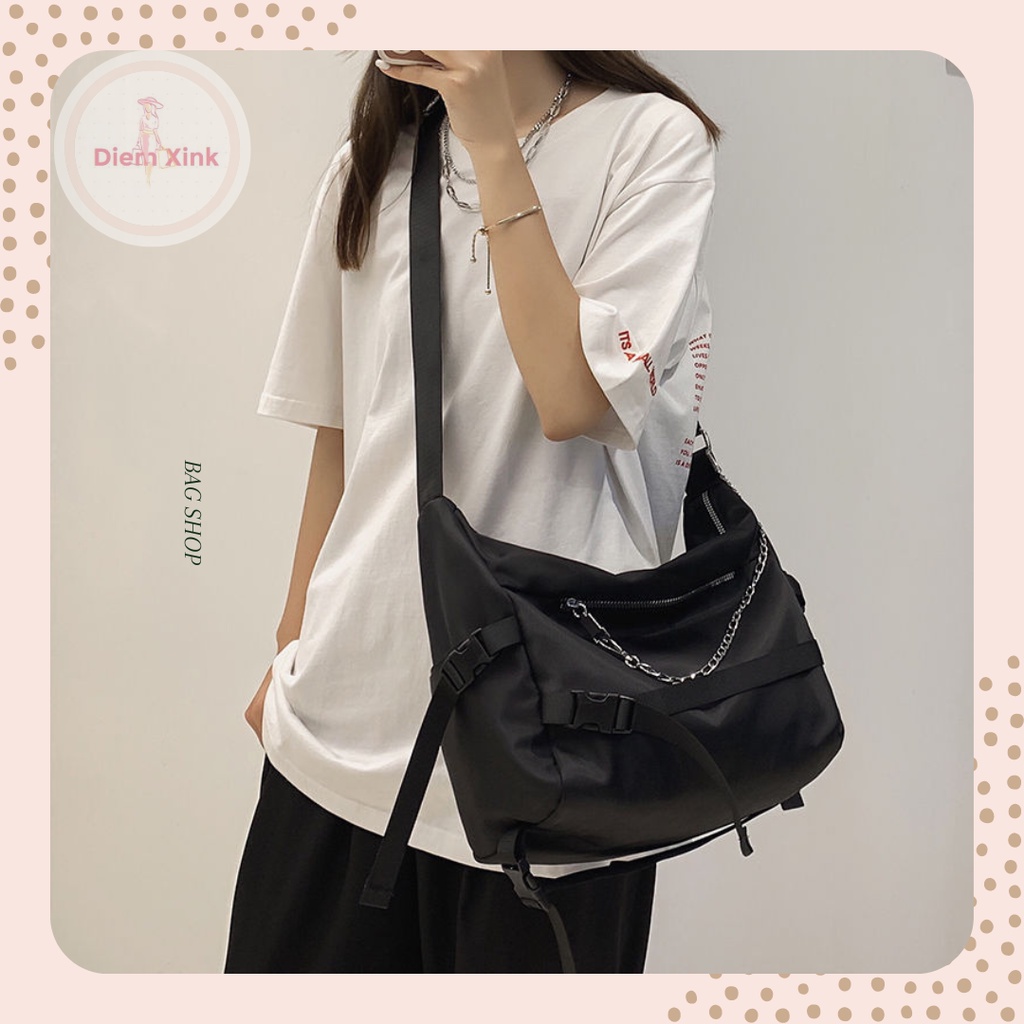 Túi Đeo Chéo Nữ Yohoo Vải Canvas Poly Chống Thấm Phong Cách Ulzzang Năng Động Dành Cho Sinh Viên Đi Học Đi Làm Chơi T 59
