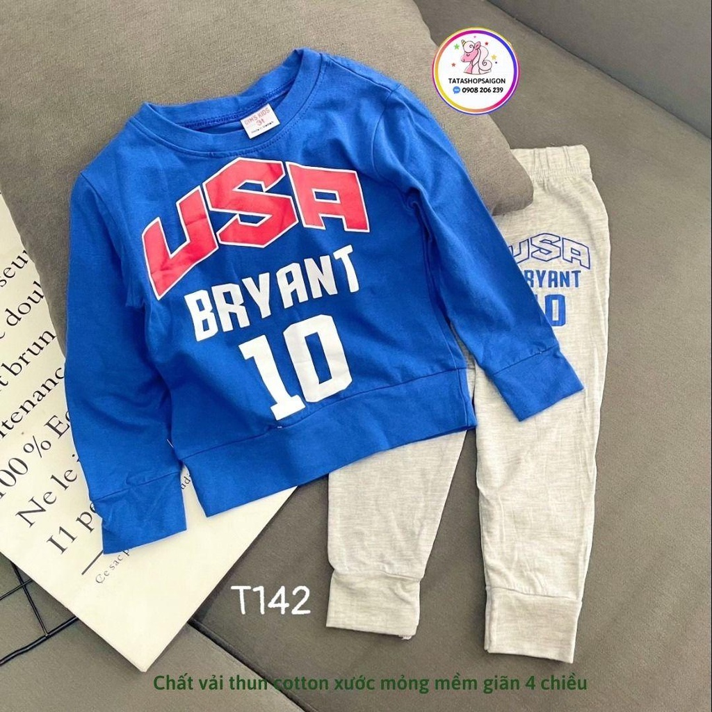 20 đến 36kg - Bộ dài tay bé trai size đại thu đông mặc ngủ thun cotton mềm mỏng T142
