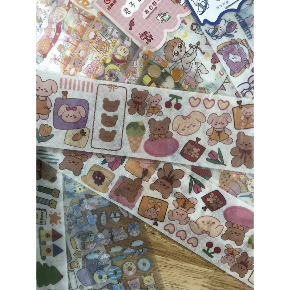 (Hàng Sẳn) Hình Dán Sticker  PET PVC dễ thương,Sticker trang trí mang hướng retro có thể dùng để trang trí sổ tay,.