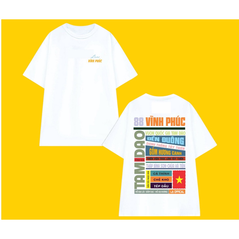Áo thun Unisex tỉnh VĨNH PHÚC nam nữ form rộng, cổ tròn tay lỡ conton 4 chiều - Lạ offical