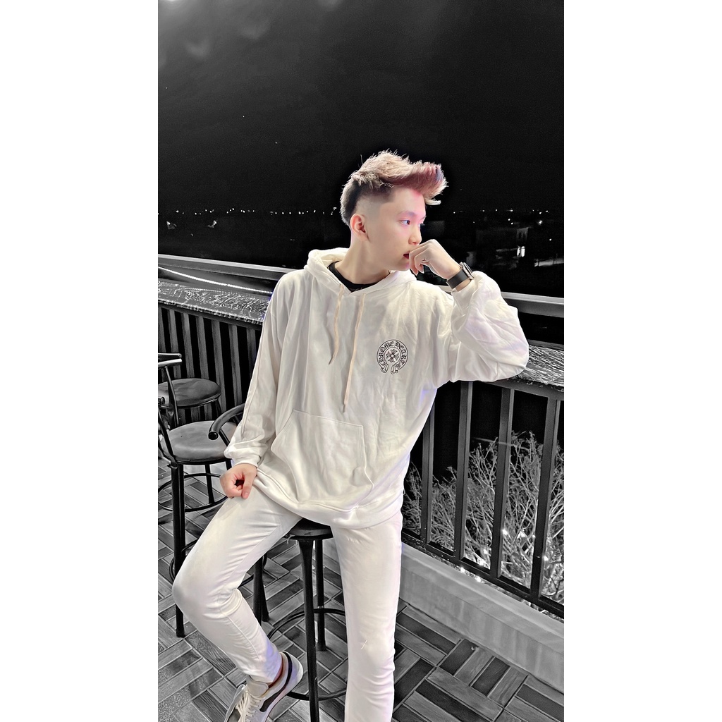 Áo nỉ có mũ , áo Hoodie in họa tiết chome sang chảnh