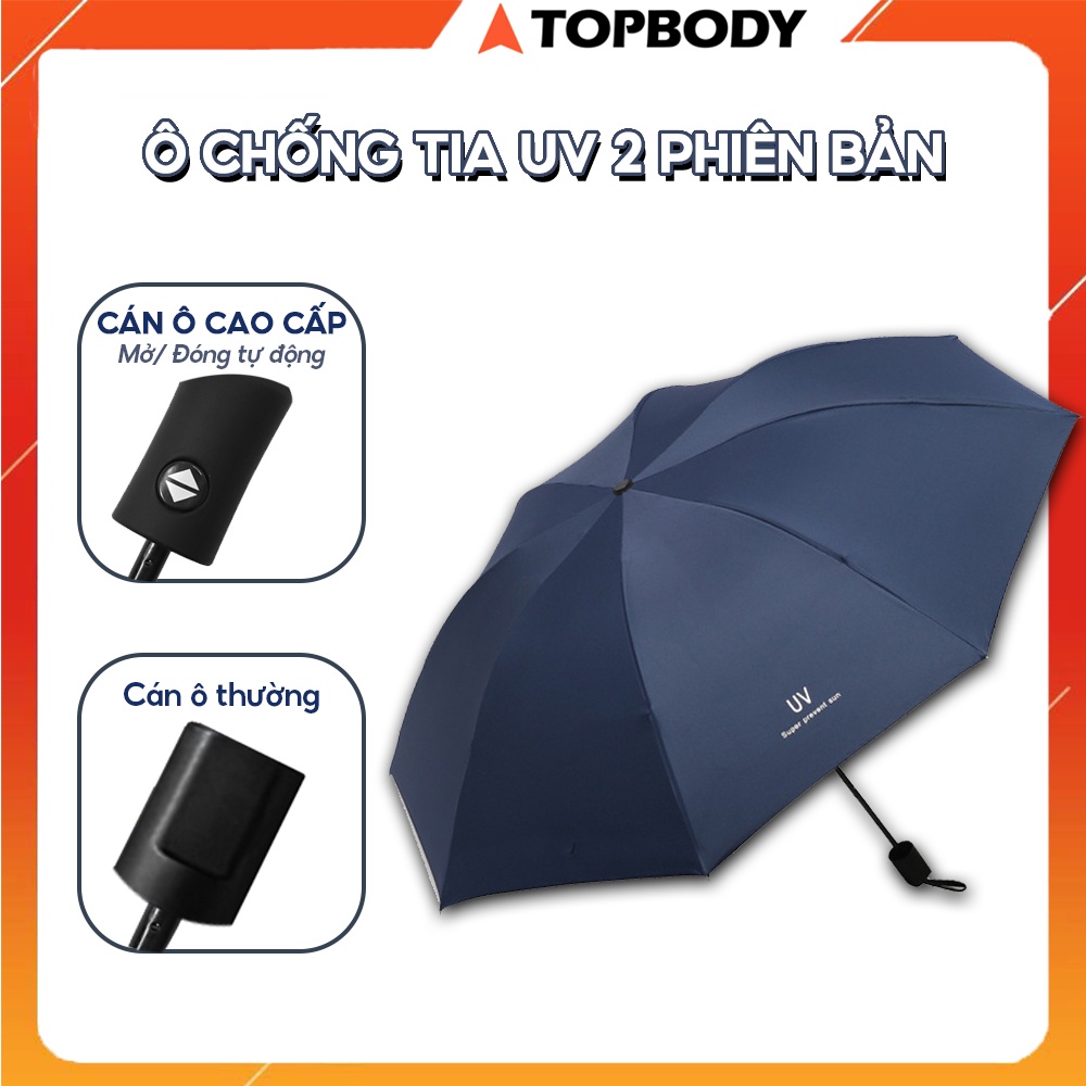Ô Gấp Gọn Phủ Lớp Chống Tia UV, Dù Che Nắng, Che Mưa Ngoài Trời Đầm Tay Cao Cấp - TOPBODY