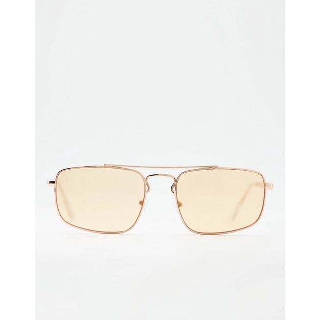 Kính unisex form aviator mắt màu cam, chống tia UV