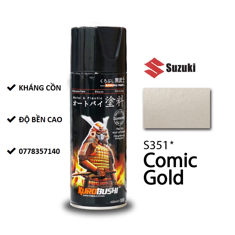 S351 Sơn xịt Samurai MÀU VÀNG ĐỒNG