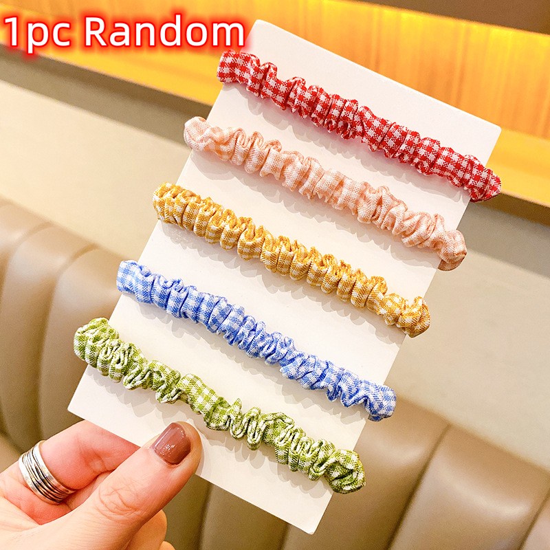 1 Băng Đô Cài Tóc Nhỏ Nhắn Họa Tiết Kẻ Ô Thời Trang Cho Nữ