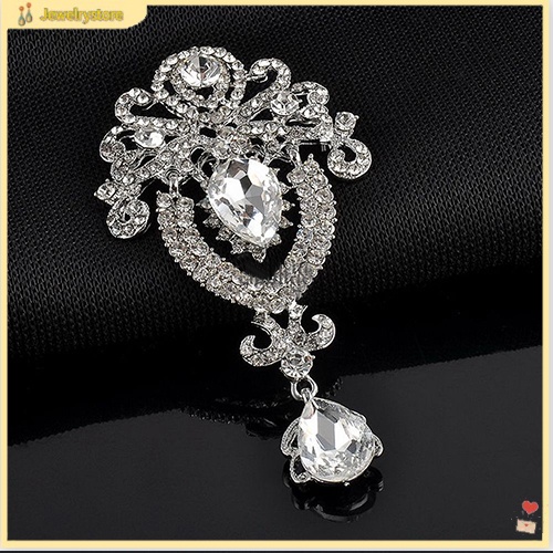 Ghim Cài Áo Hình Hoa Lớn Đính Đá Pha Lê Cho Cô Dâu