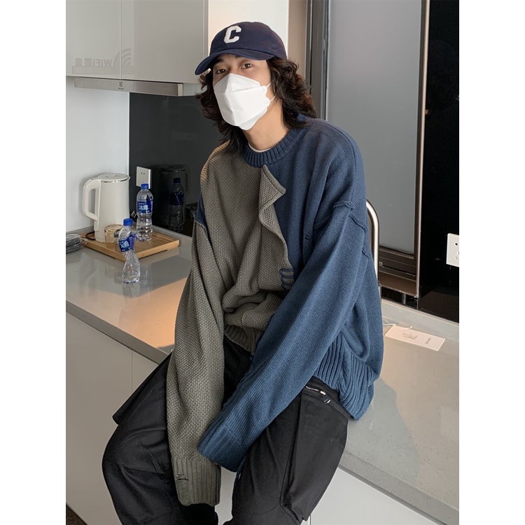 Áo Sweater Dệt Kim Thiết Kế Dáng Rộng Phong Cách Retro Mỹ Thời Trang Thu Đông Hàng Mới 2022