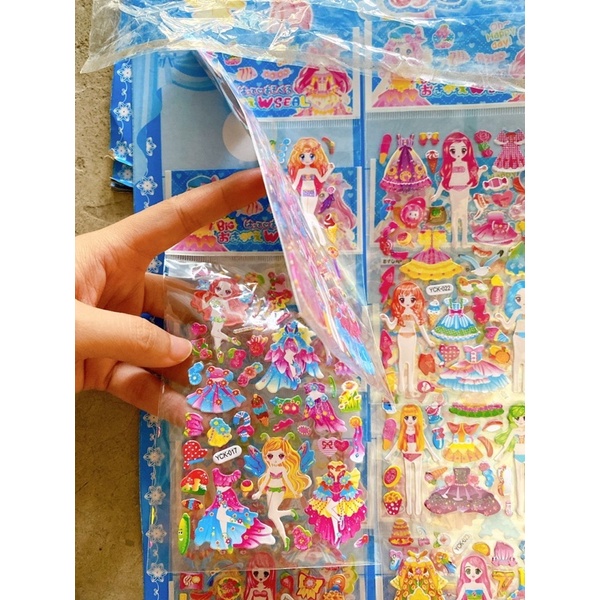 Sỉ vỉ 20 túi dán hình công chúa 3d.