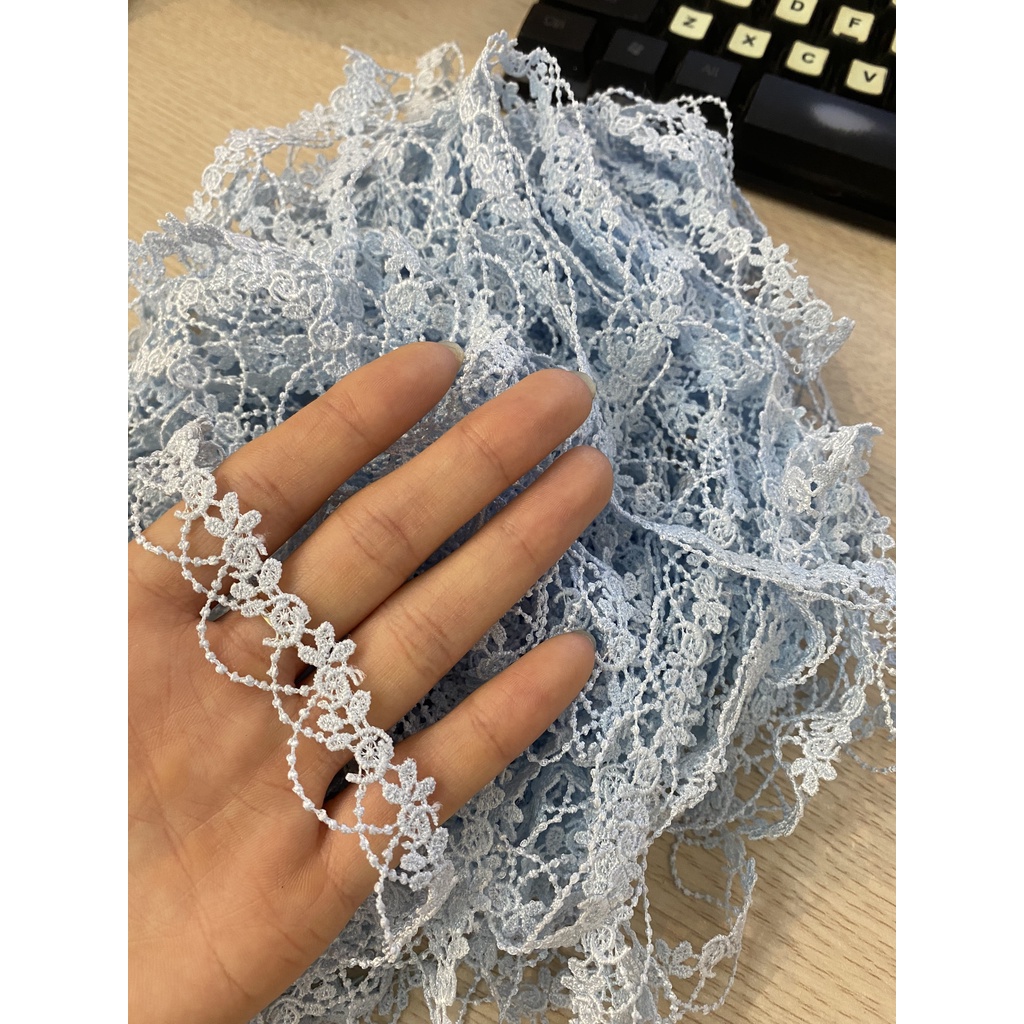⚡SỈ LẺ⚡Ren viền- ren chân thêu hình hoa hồng trang trí váy áo Lolita, làm phụ kiện handmade, DIY cho doll