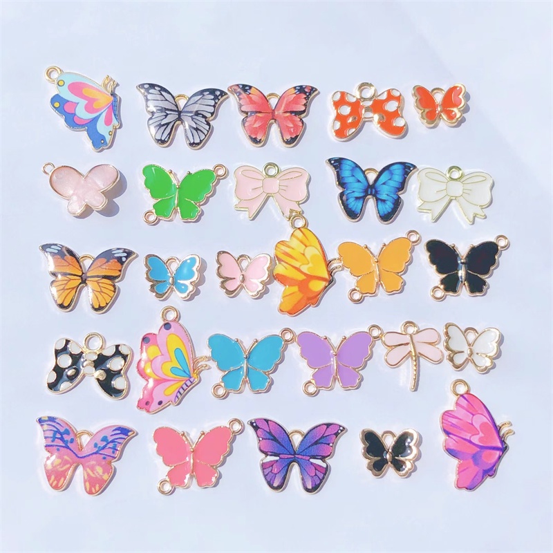 Set 4 Mặt Vòng cổ / Vòng Tay / Bông Tai Hình Bướm Hoạt Hình