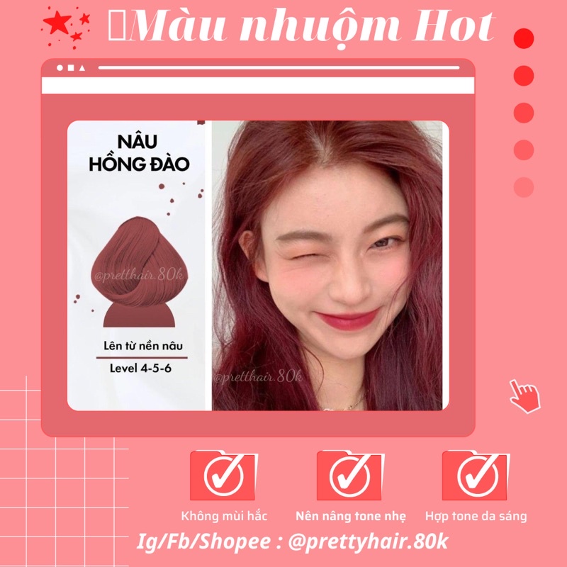 Nhuộm Tóc Màu Nâu Hồng Đào