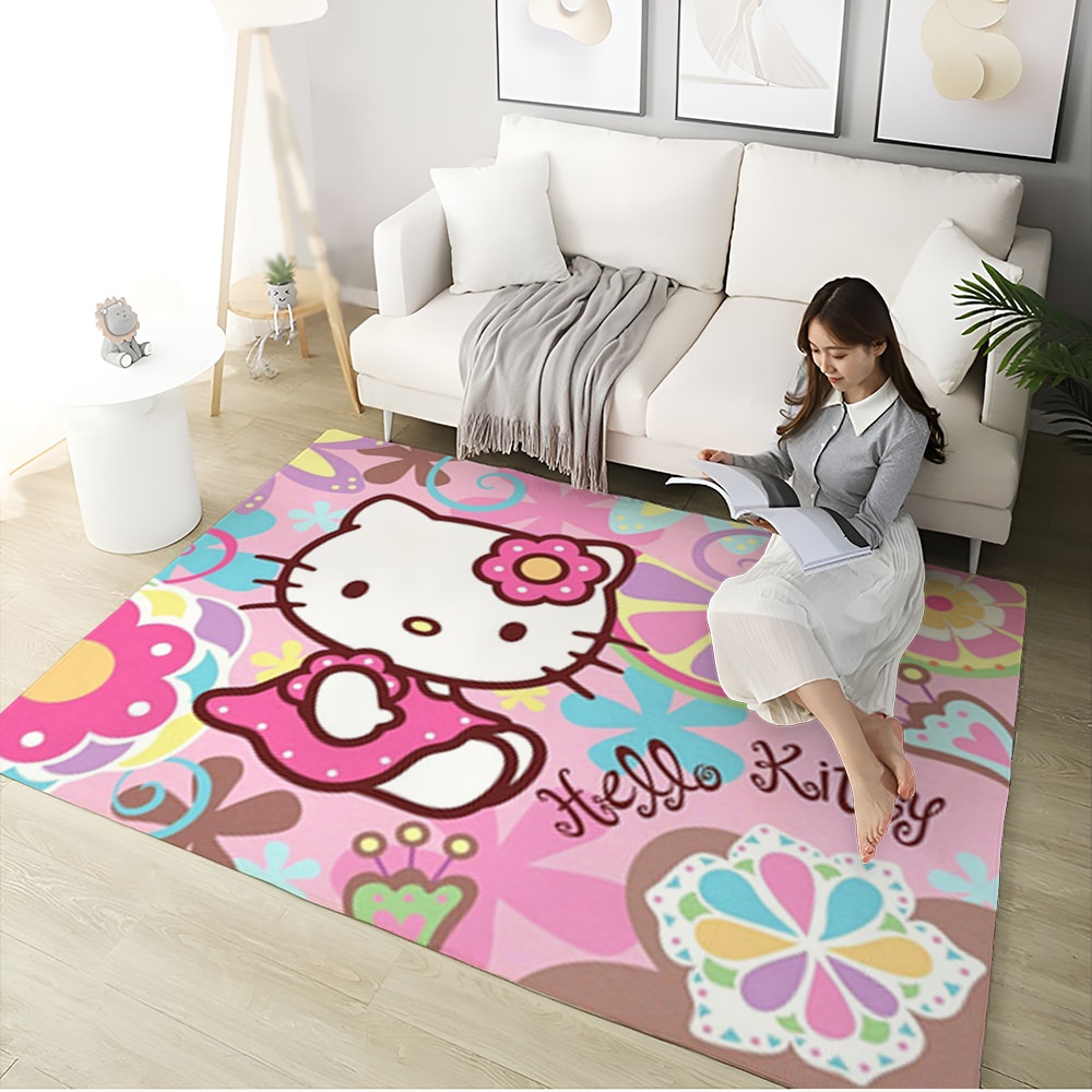 Thảm Chùi Chân Chống Trượt Hình Hello Kitty Dễ Thương