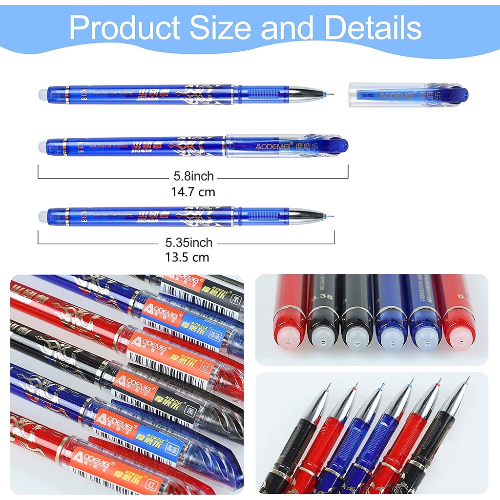 Set 68 Bút Mực Gel Ngòi 0.5mm Có Thể Xóa Được Dành Cho Học Sinh