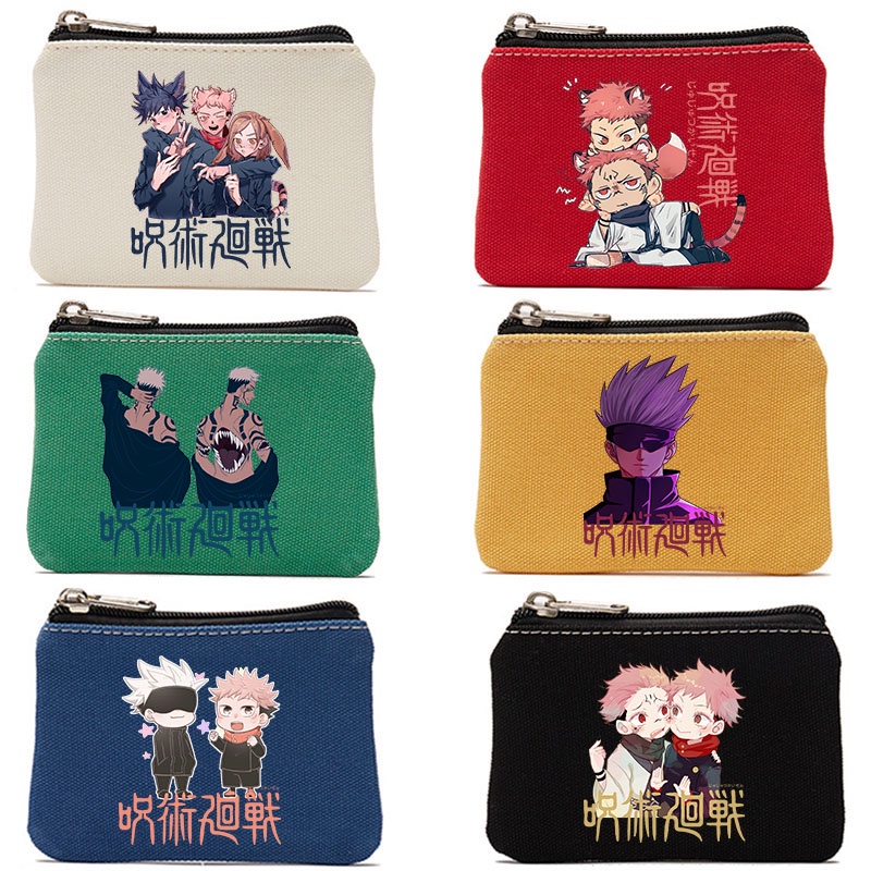 Ví Canvas Mini Đựng Tiền Xu Họa Tiết Anime Jujutsu Kaisen Thời Trang
