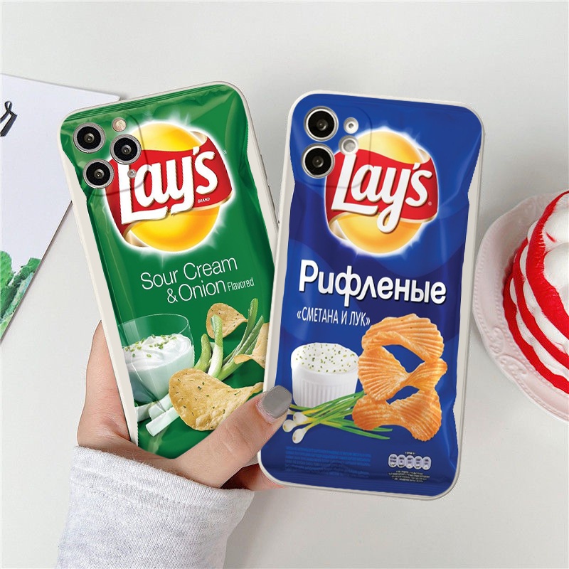 Ốp lưng iphone hình gói khoai tây 3D cạnh vuông bảo vệ camera 7plus/8plus/x/xs/xsmax/11/12/13/pro/promax