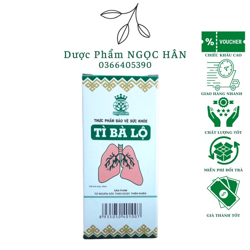 TÌ BÀ LỘ BỔ PHẾ, NHUẬN PHẾ VÀ GIẢM HO 125ml/chai
