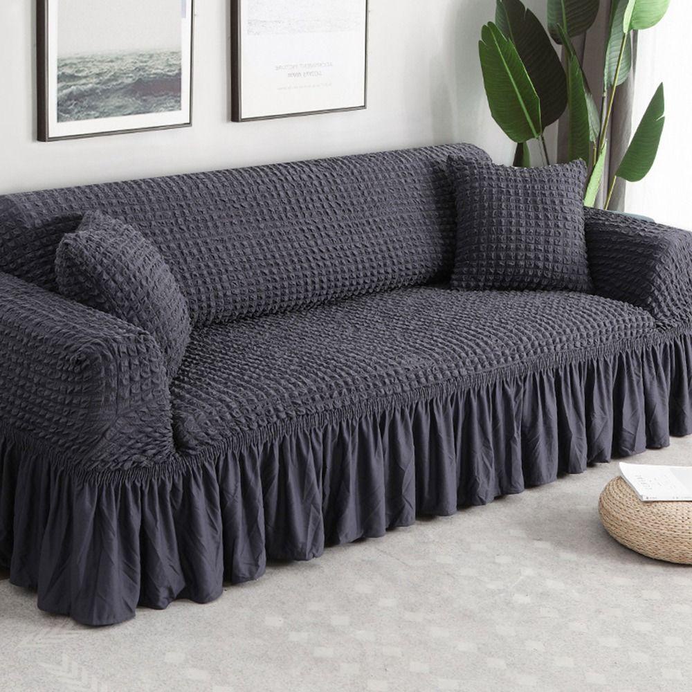 CONOPERY Vỏ Bọc Ghế Sofa Co Giãn Màu Trơn Họa Tiết Bong Bóng 3D