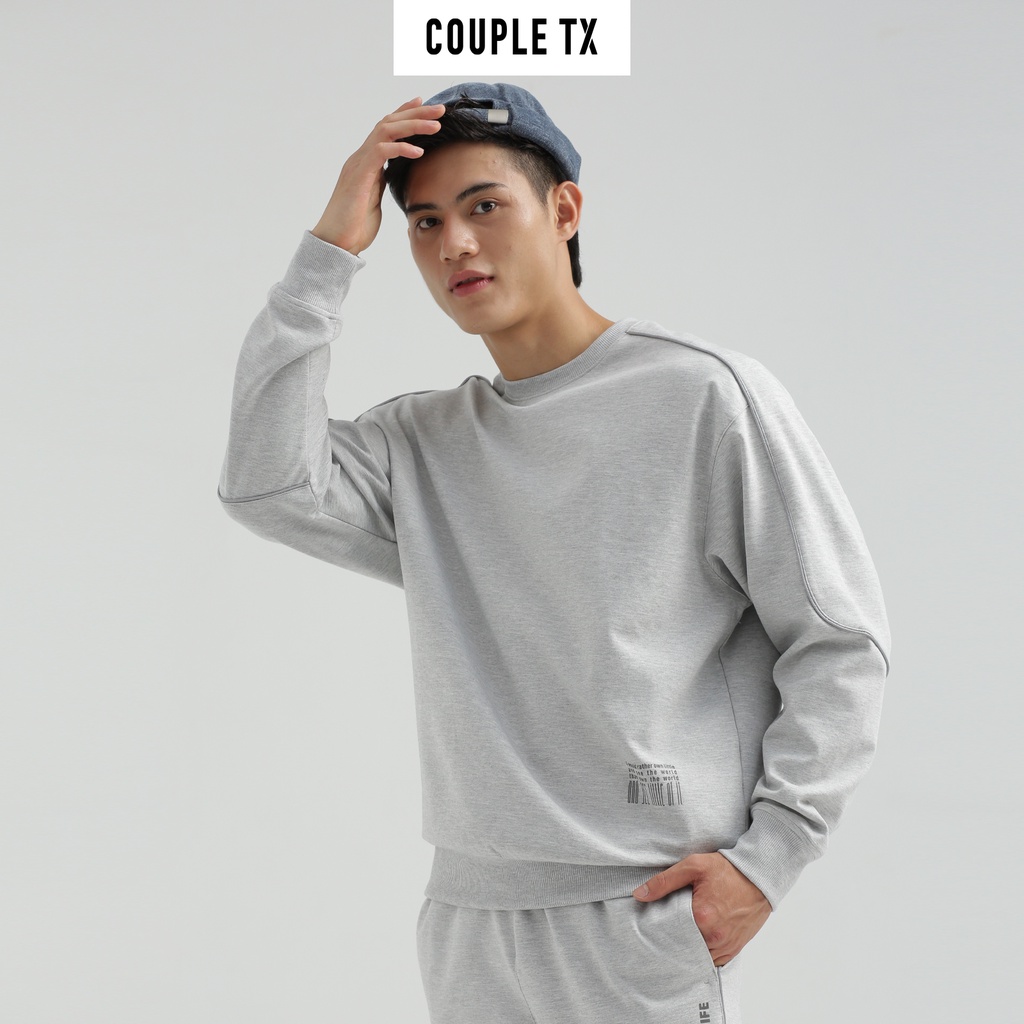 Áo Sweater Nam Couple TX In Phản Quang Thân Sau MSW 1016