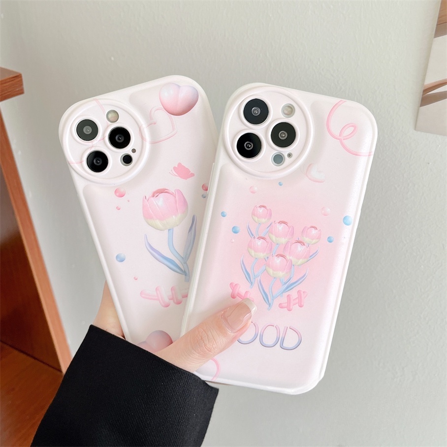 Ốp Điện Thoại Hình Hoa Tulip Có Đệm Khí Chống Rơi Cho Iphone6 6splus 7 7plus 8 8plus XR x xs 12 11 pro max plus 13 promax-5008