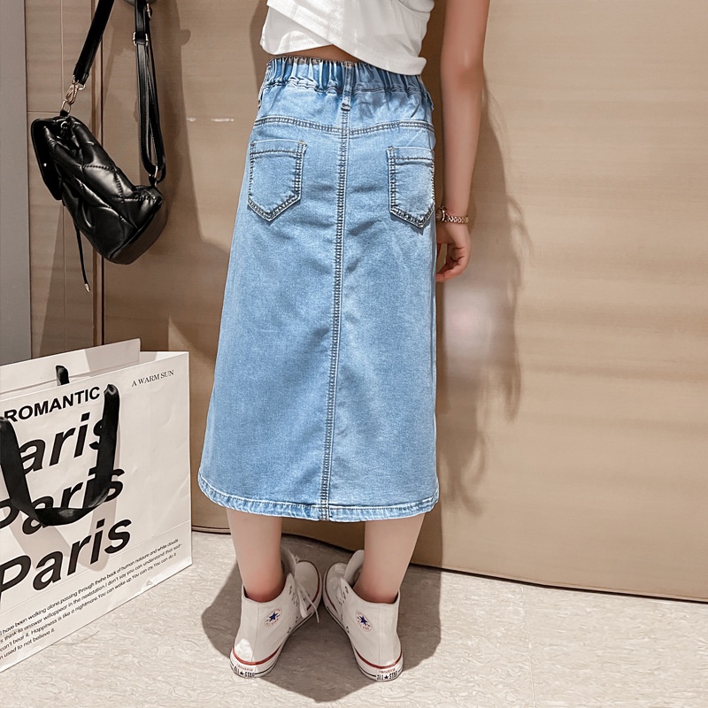 Chân váy jean IQ ANGEL thiết kế ôm dáng thiết kế thời trang mới cho bé gái