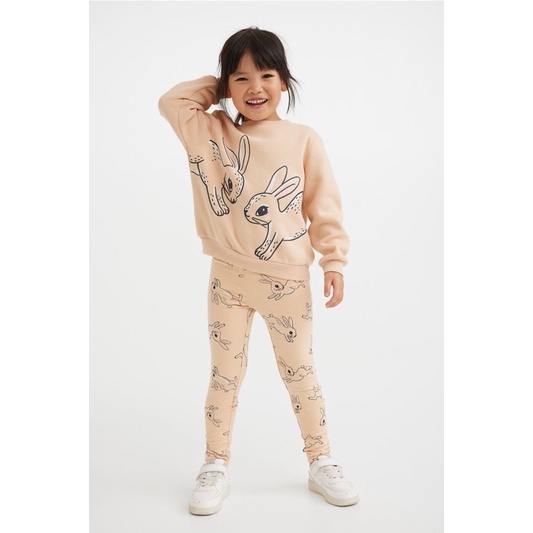 Leggings thỏ lót nỉ dày dặn, có cúc chỉnh cạp, Hờ mờ UK săn SALE