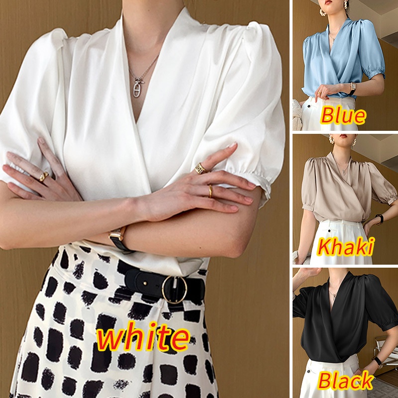 Zanzea Áo Nữ Tay Phồng Cổ Chữ V Thời Trang Quyến Rũ