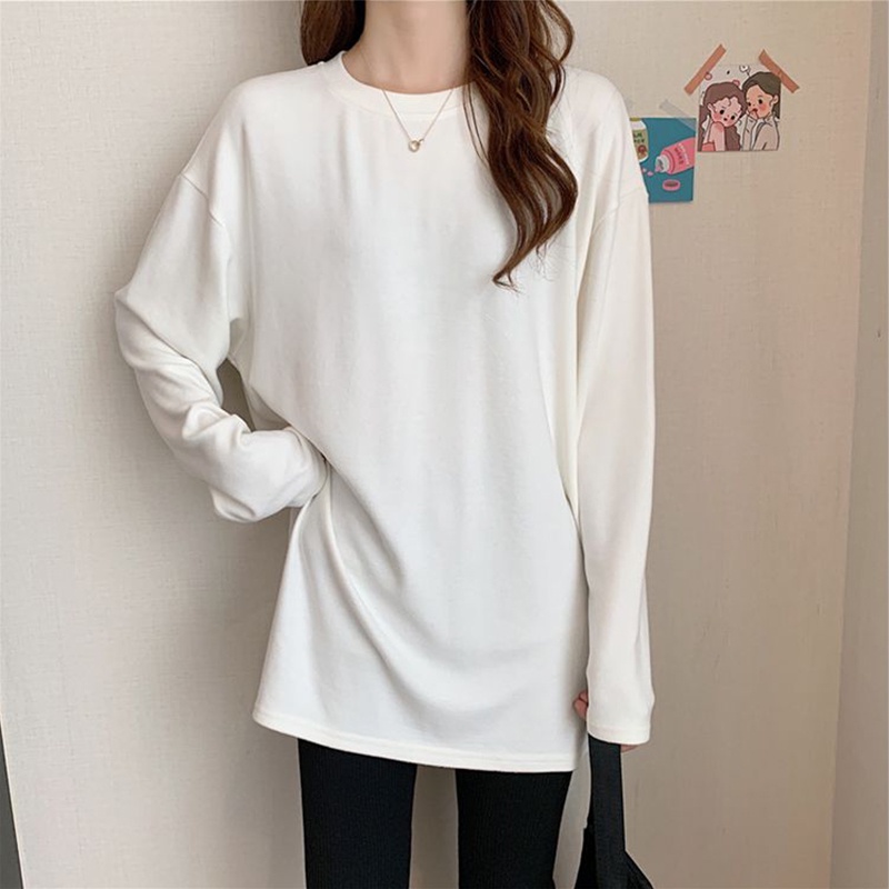 NRVP Áo Thun Nữ Dài Tay Dáng Rộng In Hình Phong Cách Hàn Quốc Kiểu Mới