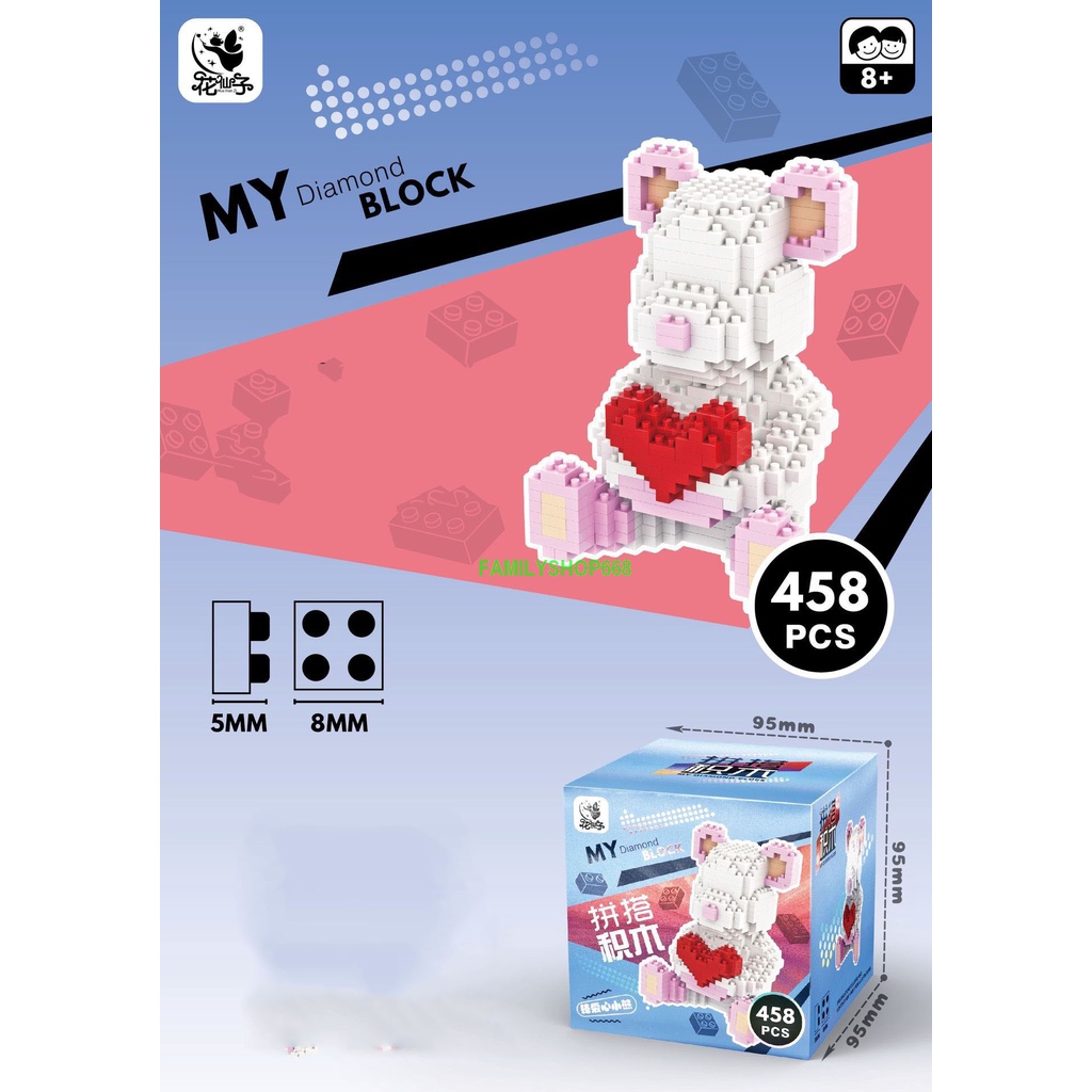Le.go gấu Bearbrick xếp hình Đồ chơi lắp ráp nano nanoblocks mô hình mini Hàng Đẹp bear bricK