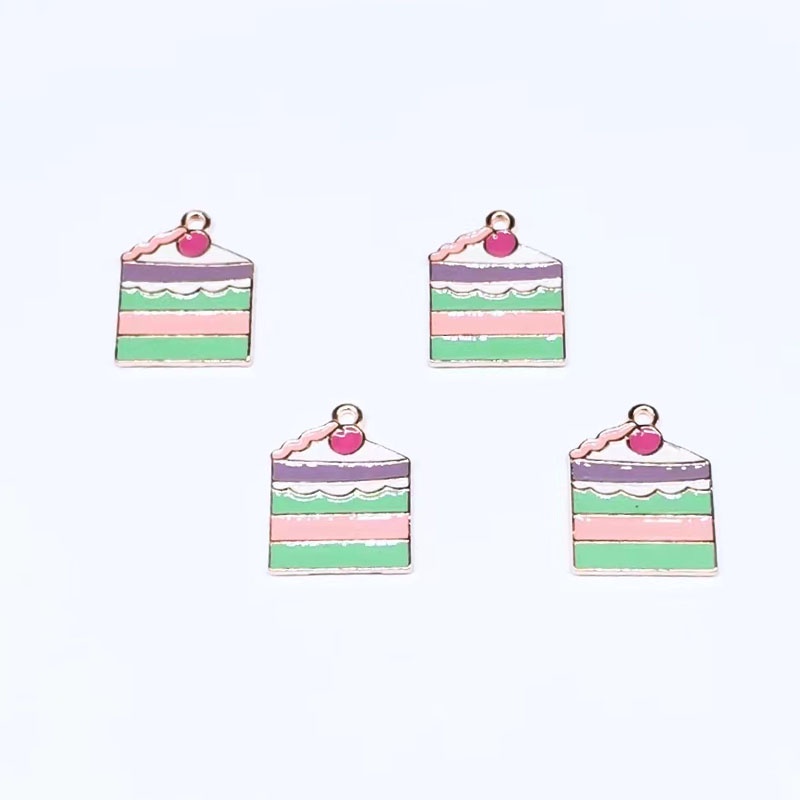 Bộ 4 Mặt Dây Chuyền Hợp Kim Tráng Men Nhiều Màu Sắc Dùng Làm Trang Sức DIY