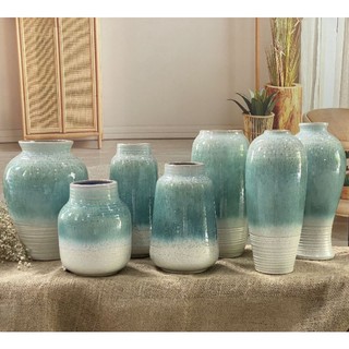 Lọ cắm hoa màu cát xanh, gốm sứ Bát Tràng, Gốm Plus