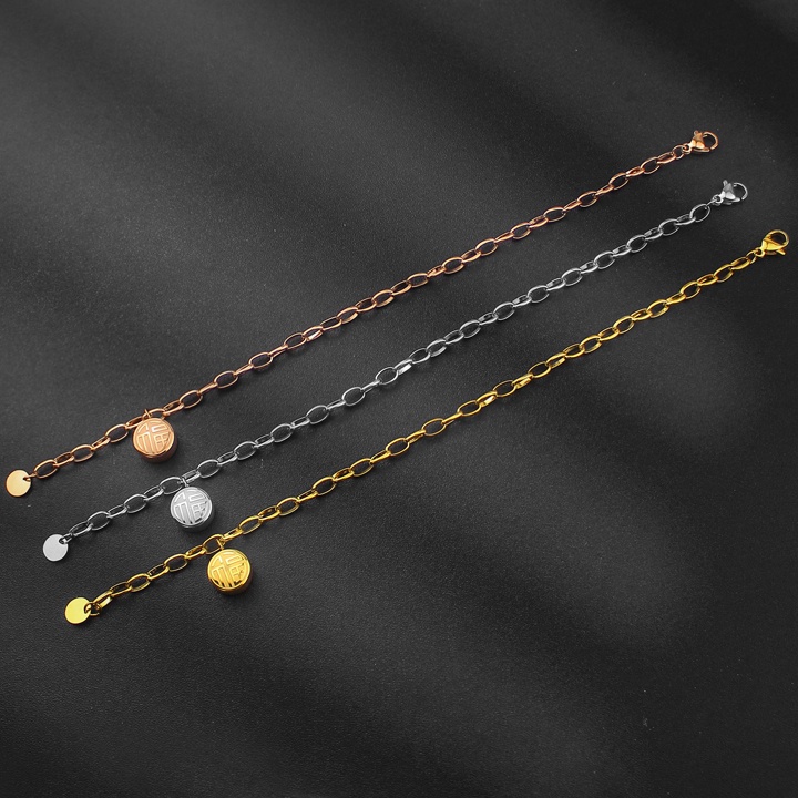 Lắc tay nữ cao cấp chữ Hỷ Phúc siêu đẹp, bền màu, đem lại may mắn cho người đeo