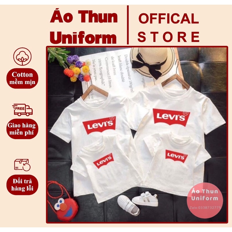 Áo Thun Levis Đồng Phục GĐ/CTy/Nhóm/ Thun Cotton Co Giãn Mềm Mịn