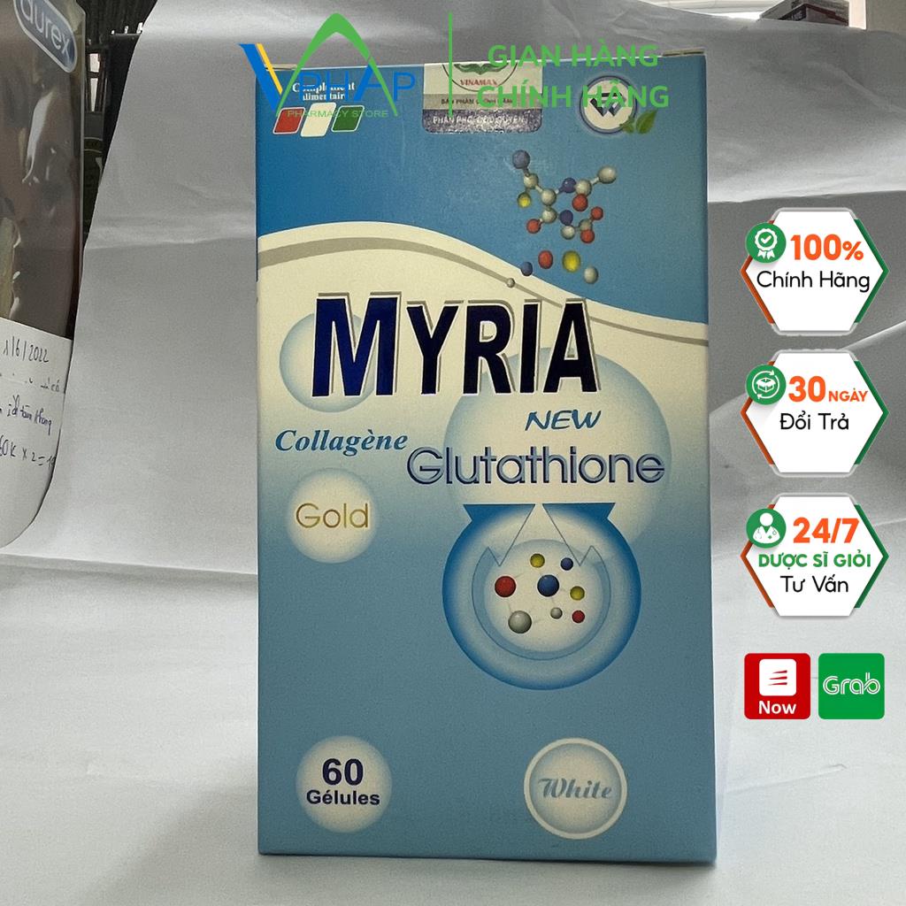 Viên Uống Trắng Da MYRIA - Viên Uống Glutathione 1000mg, Collagen, Vitamin C Nhập Khẩu Pháp (Lọ 60v)